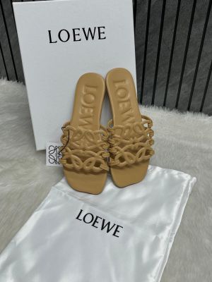 Loewe Beige Petal Anagram Slides For Women With Original Box And Dust Cover