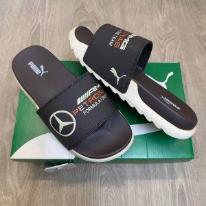 Pum.a Mercedes AMG Petronas Soft Comfort Premium Brown Beige Slides