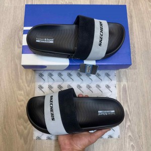 Skecher.s Hyper Burst Soft Premium Black Grey Flip Flop SE12
