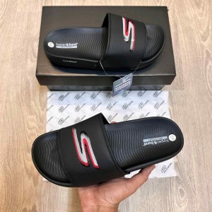 Skecher.s Hyper Burst Soft Premium White Red Logo Black Flip-Flop SE12