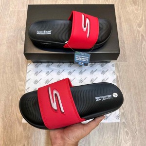 Skecher.s Hyper Burst Soft Premium White Red Logo Red Black Flip-Flop SE12