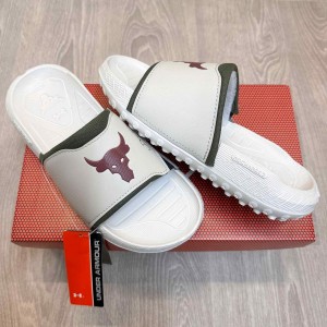 Under Armou.r Project Rock 3 Beige Brown Flip-Flop