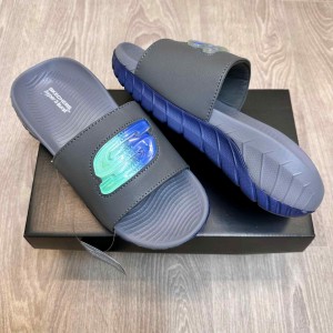 Skecher.s Go Recover Utopo Logo Premium Grey Blue Slides