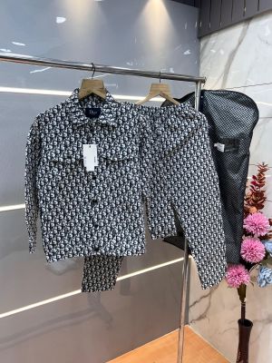 Christian Dio Black Monogram Design with Jacquard Fabric Premium Tracksuit 3350