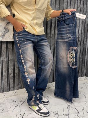 Chrome Hearts Imported Fabric Back Pocket Design very Premium Boot Cut Jeans.MR359