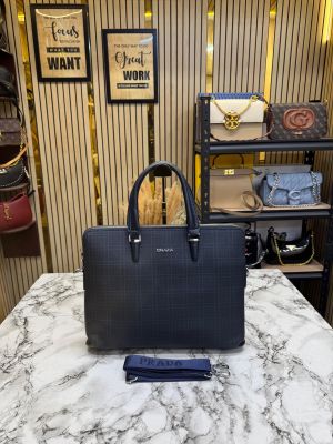 Prad_a Premium Quality Laptop Bag With Strap (Blue) (P6615-5)