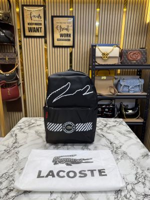Lacost Crocodile Graphic Backpack With Dust Bag Black Sport Edition (518-2)