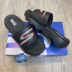 Skecher.s Massage Fit Footbed All Black Slides