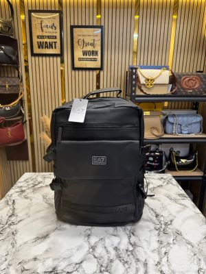 Emporio Arma_i EA7 Signature Plaque Backpack In Black (E5020)