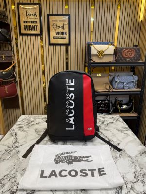 Lacost_e Bold Sporty Logo Design Premium Backpack With Dust Bag (Black-518-4)