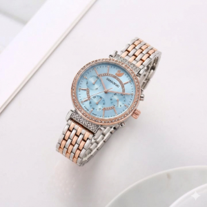 Swarovski_Chronograph_Blue_Dial_Twotone