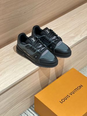 Loui.s Vuitton Lv Trainer Black Low Top Sneaker Denim