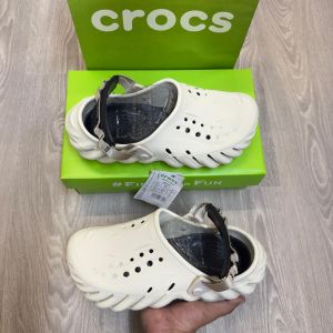 Croc.s Echo Super Soft Premium Cement Grey Black Clogs