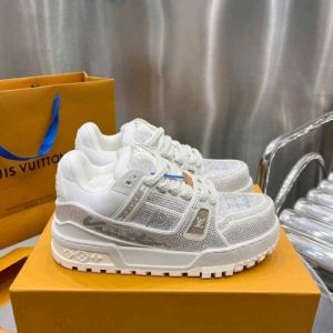 Lv UA vuitton crystal trainer cream diamond PREMIUM UA QUALITY NO RTN