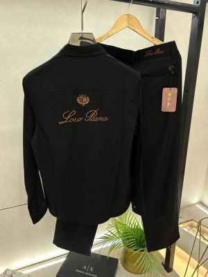 Loro Piana Imported Black Pant Shirt Super Premium Combo F3871-BL