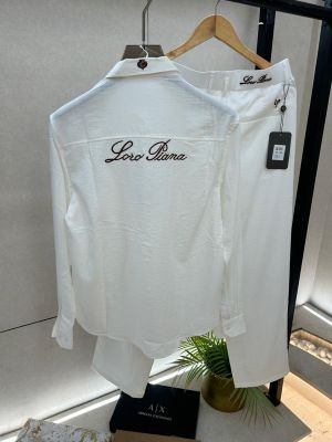 Loro Piana White Imported Pant Shirt Super Premium Combo F3882-WH