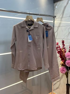 Ralp h Lauren Pink Embroidered Logo with Linen Fabric Premium Tracksuit with Carry Bag 4221