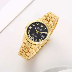 Rolee_x Oyster Perpetual Date Just Gold-Black