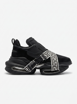BALMAI.N B BOLD BLACK MONOGRAM STRAP SNEAKERS