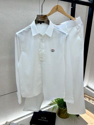Gucc  White Imported Pant Shirt Super Premium Combo F3873-WH