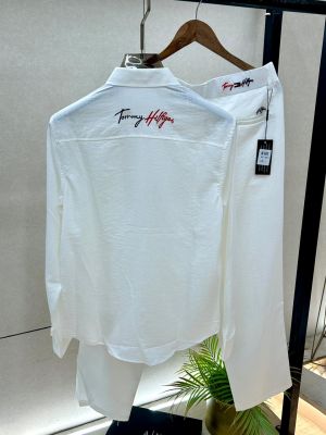 Tomm  Hilfiger White Imported Pant Shirt Super Premium Combo F3876-WH