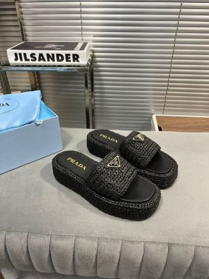 Prada_Black_Crochet_Platform_Slides_Woven_Raffia_Texture_With_OG_Box_&_Carry_Bag_Black_0015-1A