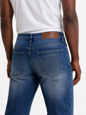 Loewe Bootcut Blue shade Premium Imported Lycra Fabric Denim With Back Pocket Embroidery Design Logo 4178