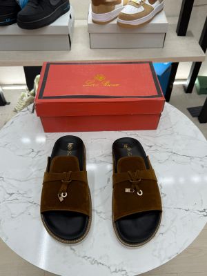 Loro piana Summer charms brown slide