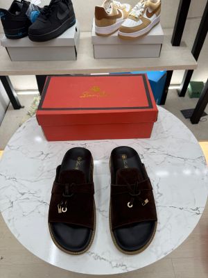 Loro piana Summer charms dark brown slide