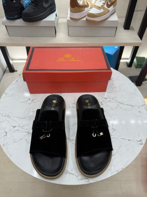 Loro piana Summer charms black slide