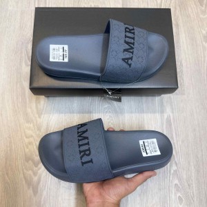 Amir.i MA Quad Logo Embossed Grey Slides