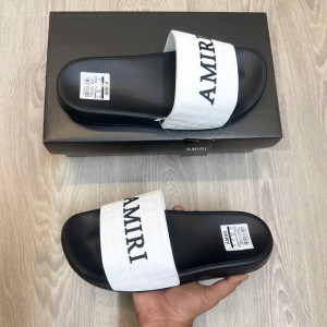 Amir.i MA Quad Logo Embossed White Black Slides