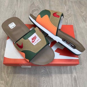 Nik.e Airmax 1 Premium Brown Green Orange Flip-Flop