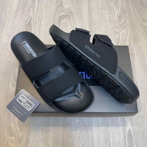 Birkenstock Adjust Velcro Straps Soft Cushion Black Slides