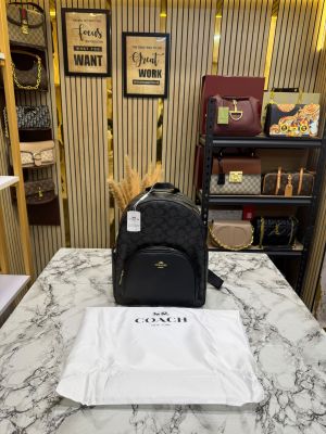 COAC_H LEATHER COURT WITH DUST BAG PREMIUM QUALITY BAGPACK [BLACK]