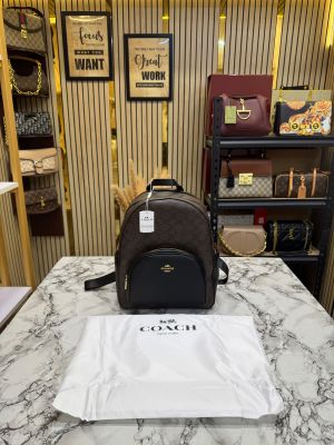 COAC_H LEATHER COURT WITH DUST BAG PREMIUM QUALITY BAGPACK (COFFEE)