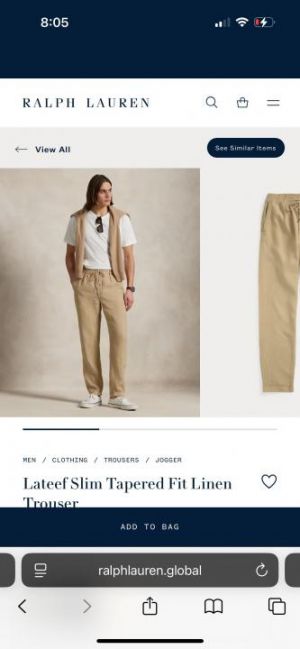 Ralp h Lauren Imported Camel Super Premium Linen Blend Trouser F3188-CA
