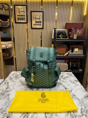 Goyar_d Alpin Backpack In Goyar_dian Canvas And Leather With Dust Bag (Green) (792080)