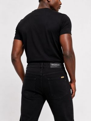 Balmai Black Boot Cut Premium Imported Stretchable Lycra Fabric Denim wit metal Logo Design 3945
