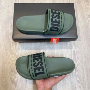 Diese.l Embossed Logo Slide Olive