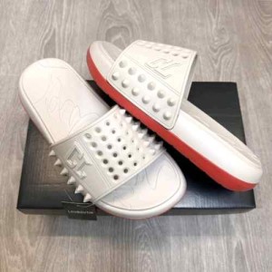 Christian Loubouti.n Beige Slide