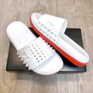 Christian Loubouti.n White Slide