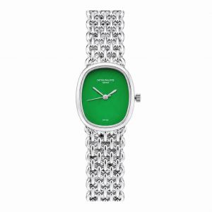 Patek Phillippe Women Geneve Silver Green Dial