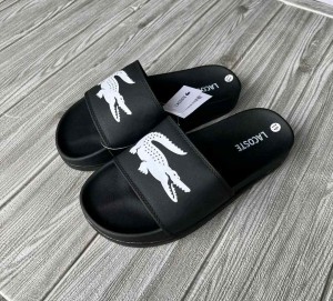 Lacost.e Croco Slide Black