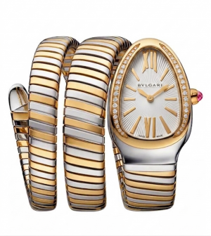 Bvlgari Serpenti Tubogas Gold Two Tune White Dial