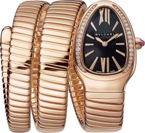Bvlgari Serpenti Tubogas Rose Gold Black Dial