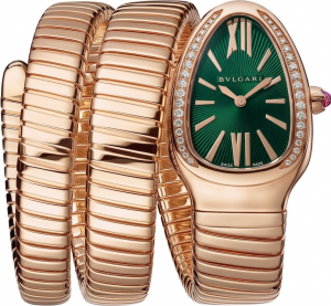 Bvlgari Serpenti Tubogas Twotone Rose Gold Green
