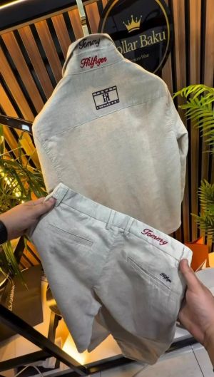 Tommy Hilfige_ 100% Imported Linen Fabric Very Premium Full Cord Set CS398