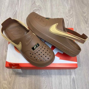 Nik.e Airforce 1 Swoosh Brown Clogs