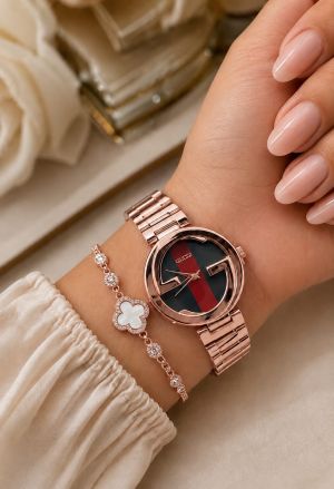 Guccci Women Rosegold Green
